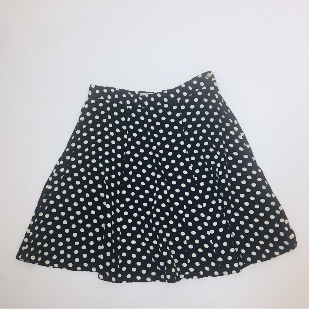 90s Vintage Polka Dot Skater Skirt by The Limited